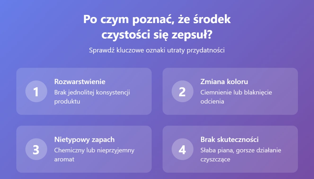 Po czym poznać, że środek czystości się zepsuł?